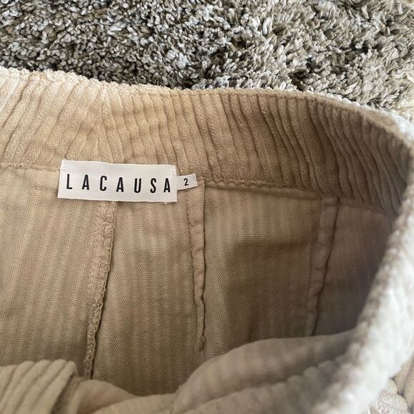 NWT LACAUSA corduroy pants beige - Picture 2 of 3